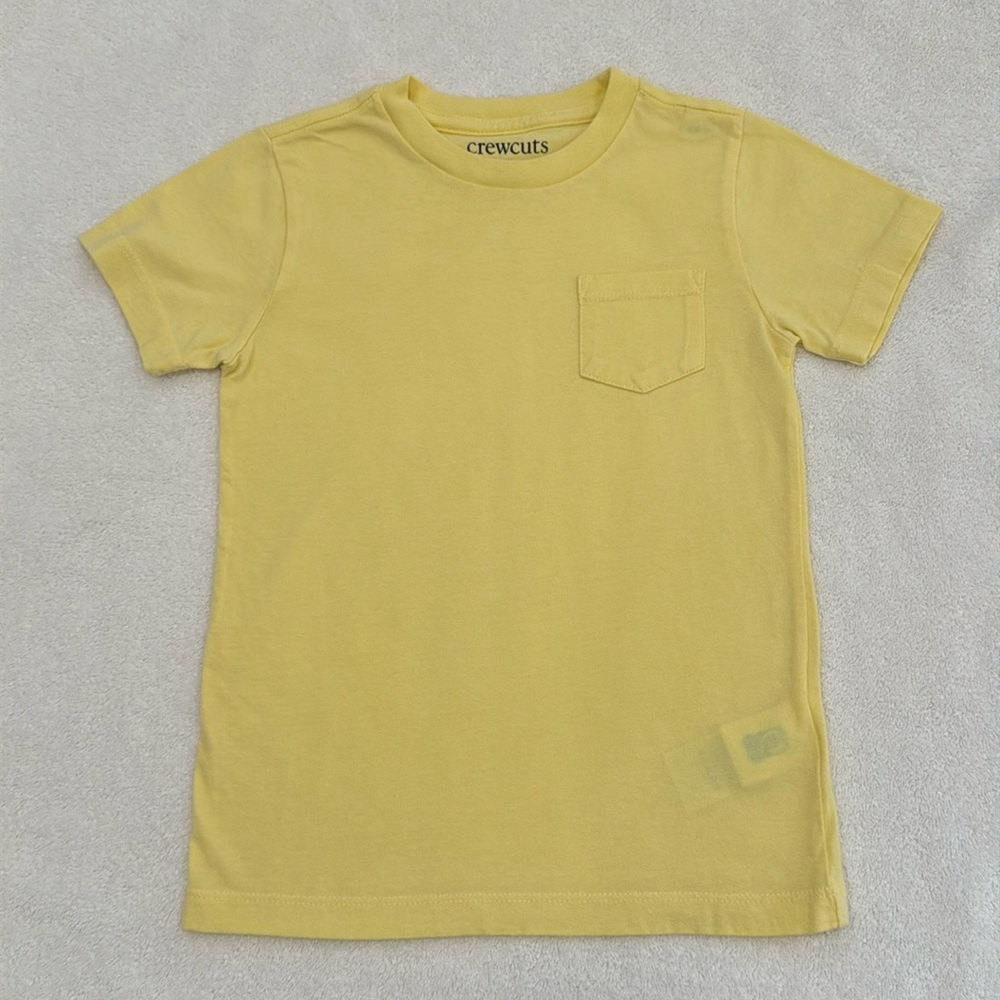 Crewcuts - Kids Cotton Pocket T-Shirt - Yellow - Size: 4-5T